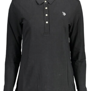 US POLO BLACK WOMEN'S LONG SLEEVED POLO SHIRT