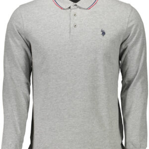 US POLO SHIRT LONG SLEEVE MEN'S GRAY
