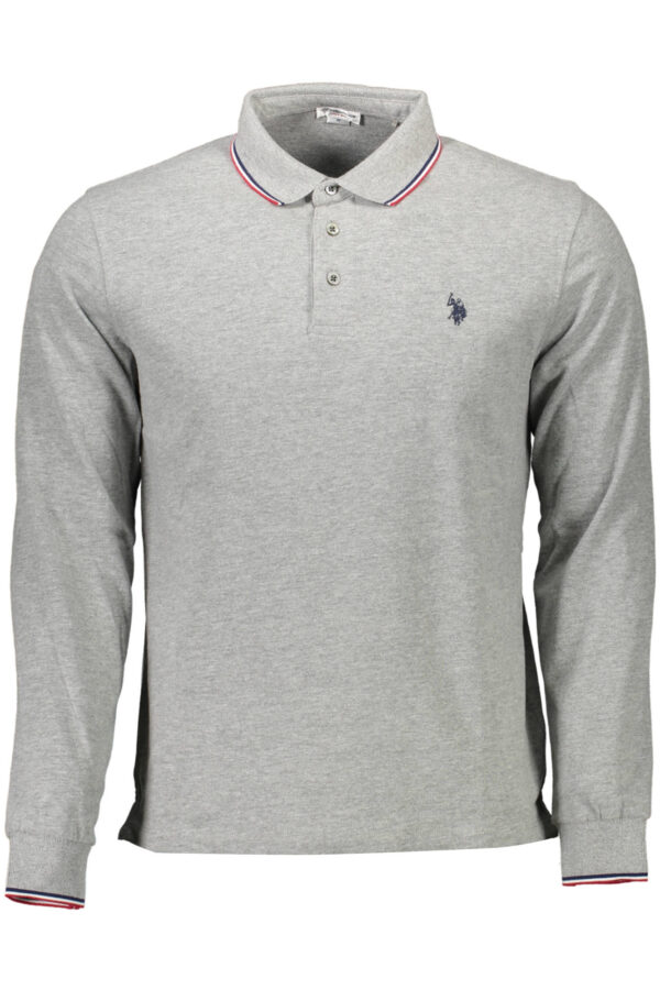 US POLO SHIRT LONG SLEEVE MEN'S GRAY
