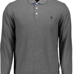 US POLO SHIRT LONG SLEEVE MEN'S GRAY