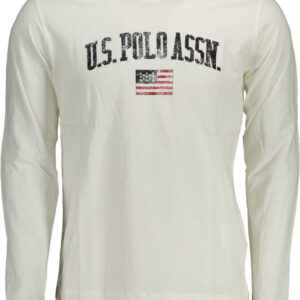 US POLO T-SHIRT LONG SLEEVE MAN WHITE