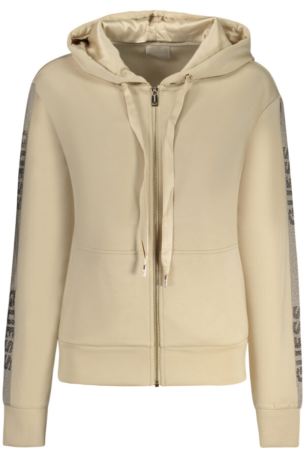GUESS JEANS WOMEN'S ZIP-UP SWEATSHIRT BEIGE