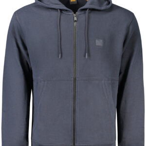 HUGO BOSS MEN'S ZIP-UP SWEATSHIRT BLUE BOSS