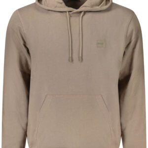 HUGO BOSS MEN'S ZIP-FREE SWEATSHIRT BROWN BOSS