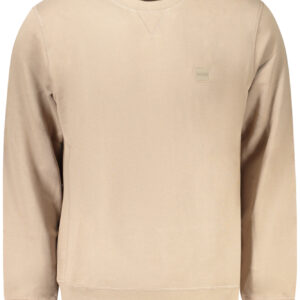 HUGO BOSS MEN'S ZIP-FREE SWEATSHIRT BROWN BOSS