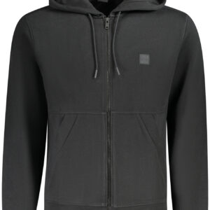 BOSS MEN'S BLACK ZIP-UP SWEATSHIRT