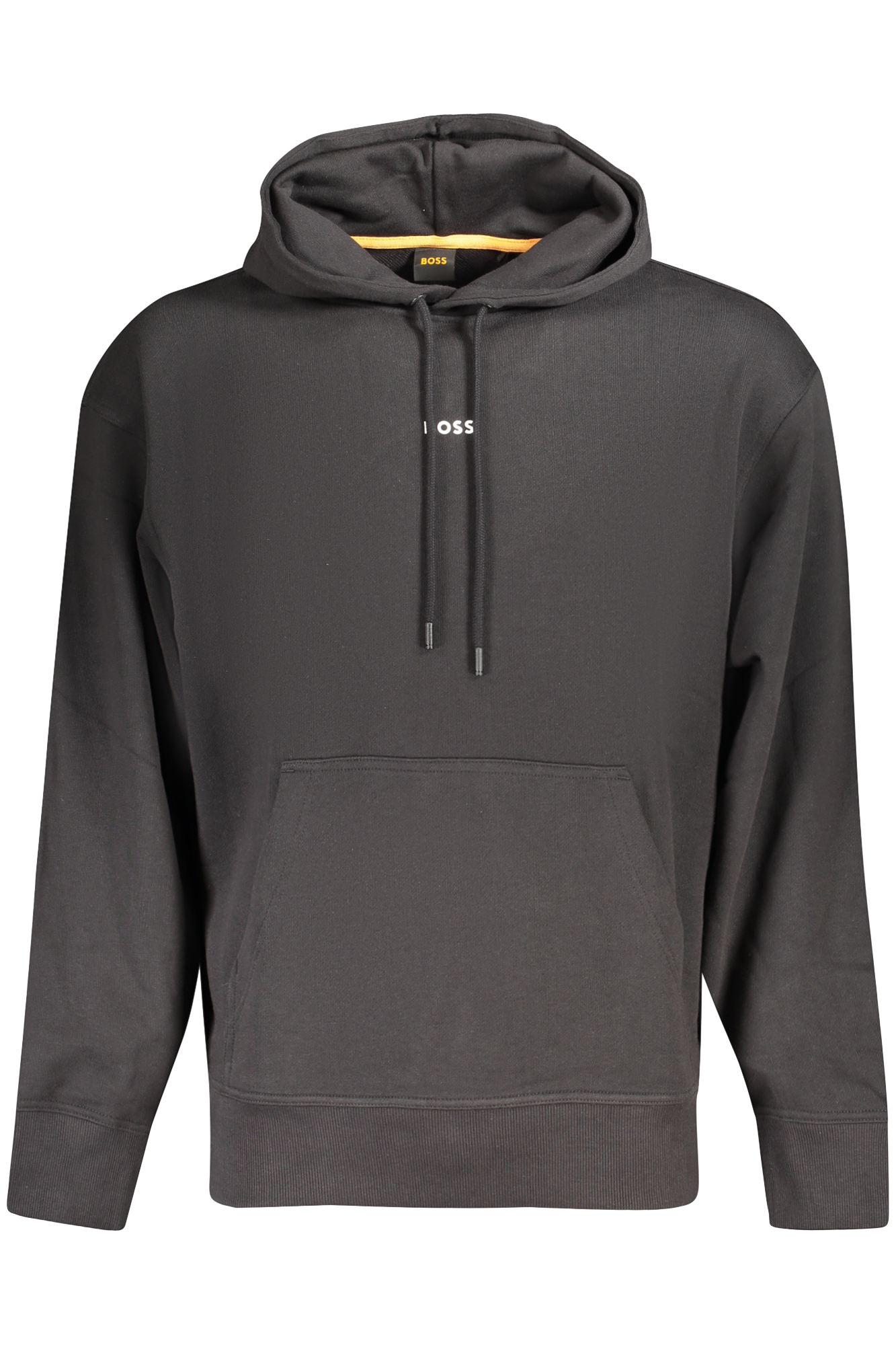 BOSS MEN'S BLACK ZIP-LESS SWEATSHIRT BOSS