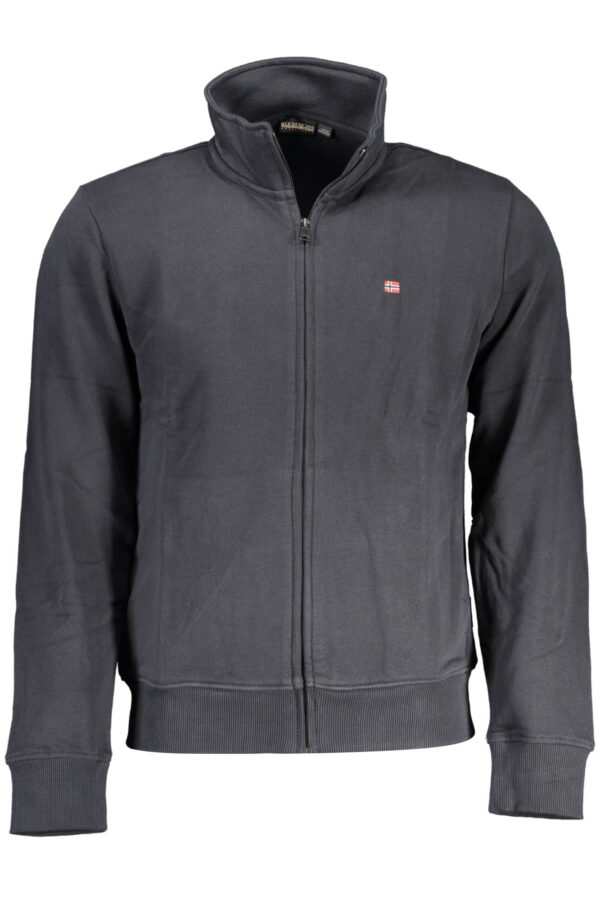 NAPAPIJRI BLACK MAN ZIPPED SWEATSHIRT