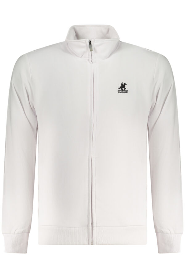 US GRAND POLO MEN'S ZIP-UP SWEATSHIRT WHITE