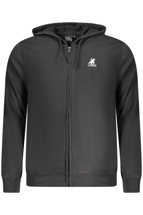 US GRAND POLO MEN'S BLACK ZIP-UP SWEATSHIRT