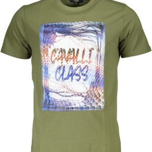CAVALLI CLASS LONG SLEEVE T-SHIRT MEN'S SLEEVE T-SHIRT GREEN