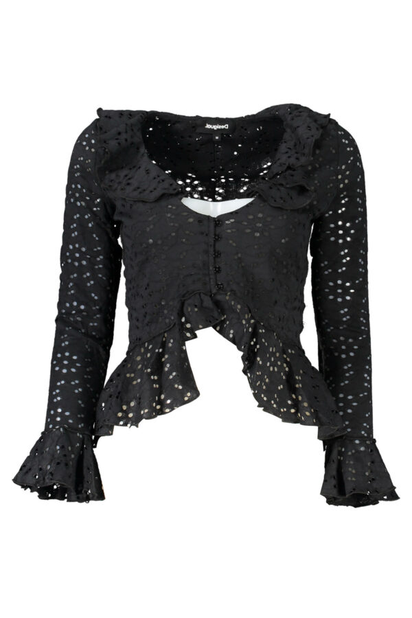 DESIGUAL LONG SLEEVE SHIRT WOMEN BLACK