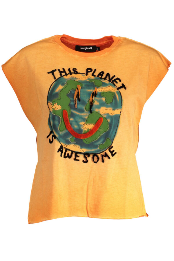 DESIGUAL WOMEN'S SHORT SLEEVE T-SHIRT ORANGE