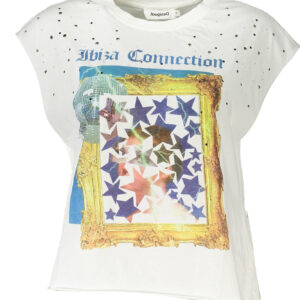 DESIGUAL SLEEVELESS T-SHIRT WOMEN WHITE