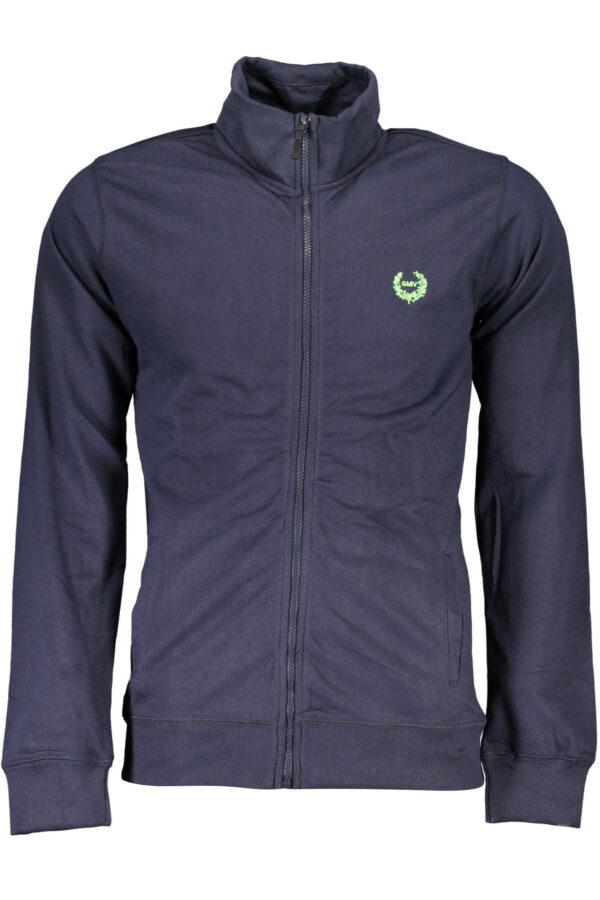 GIAN MARCO VENTURI MEN'S BLUE ZIP-UP SWEATSHIRT