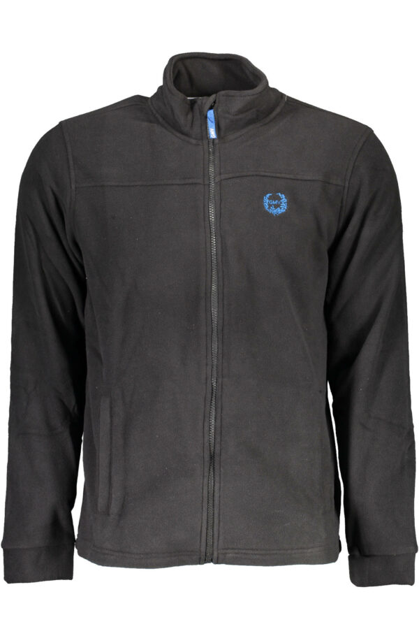 GIAN MARCO VENTURI MEN'S BLACK ZIP-UP SWEATSHIRT
