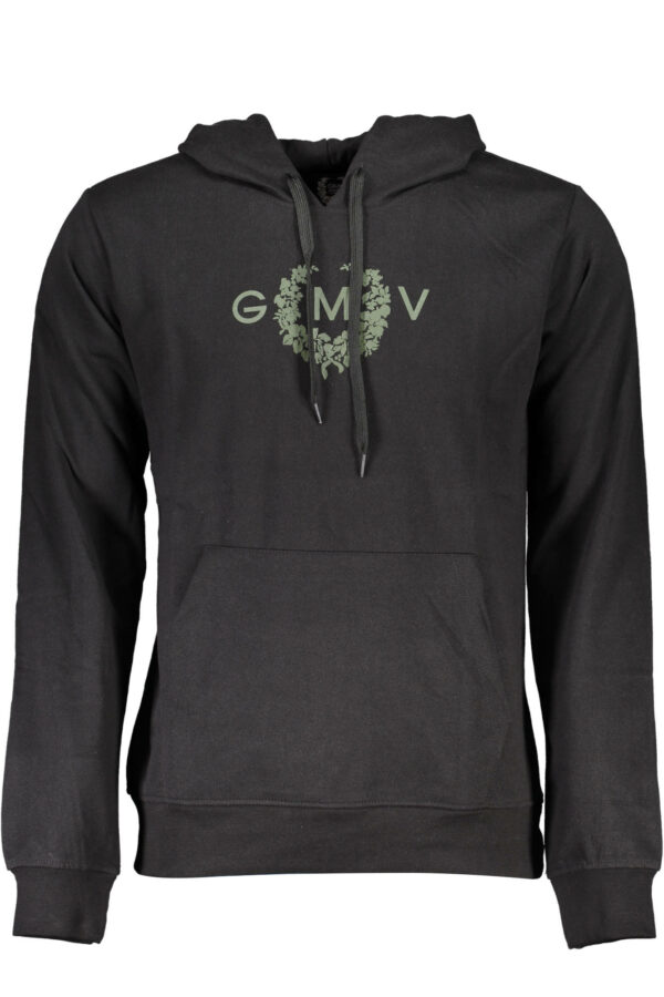GIAN MARCO VENTURI MEN'S BLACK ZIP-LESS SWEATSHIRT