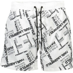 KARL LAGERFELD BEACHWEAR SWIMSUIT BOTTOM MEN WHITE