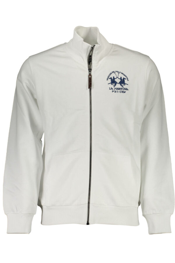 LA MARTINA MEN'S WHITE ZIP-UP SWEATSHIRT
