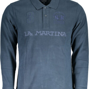 LA MARTINA LONG SLEEVE POLO MEN BLUE