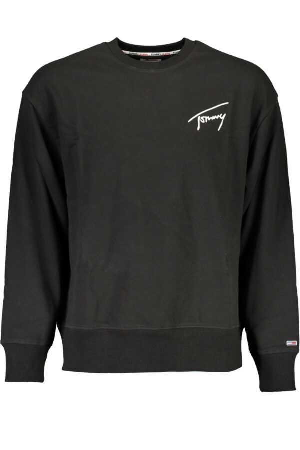 TOMMY HILFIGER MEN'S BLACK ZIP-UP SWEATSHIRT