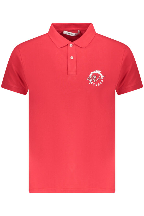 TRUSSARDI MEN'S SHORT SLEEVE POLO SHIRT RED