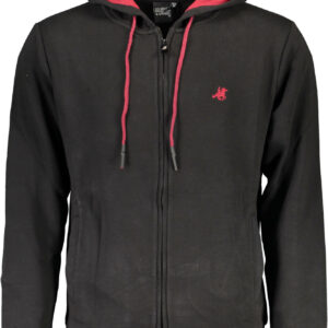US GRAND POLO MEN'S BLACK ZIP-UP SWEATSHIRT