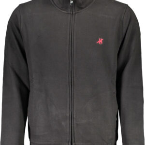 US GRAND POLO MEN'S BLACK ZIP-UP SWEATSHIRT