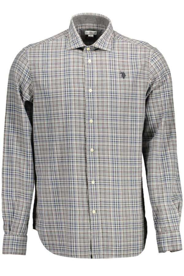 US POLO SHIRT LONG SLEEVE MEN GREY