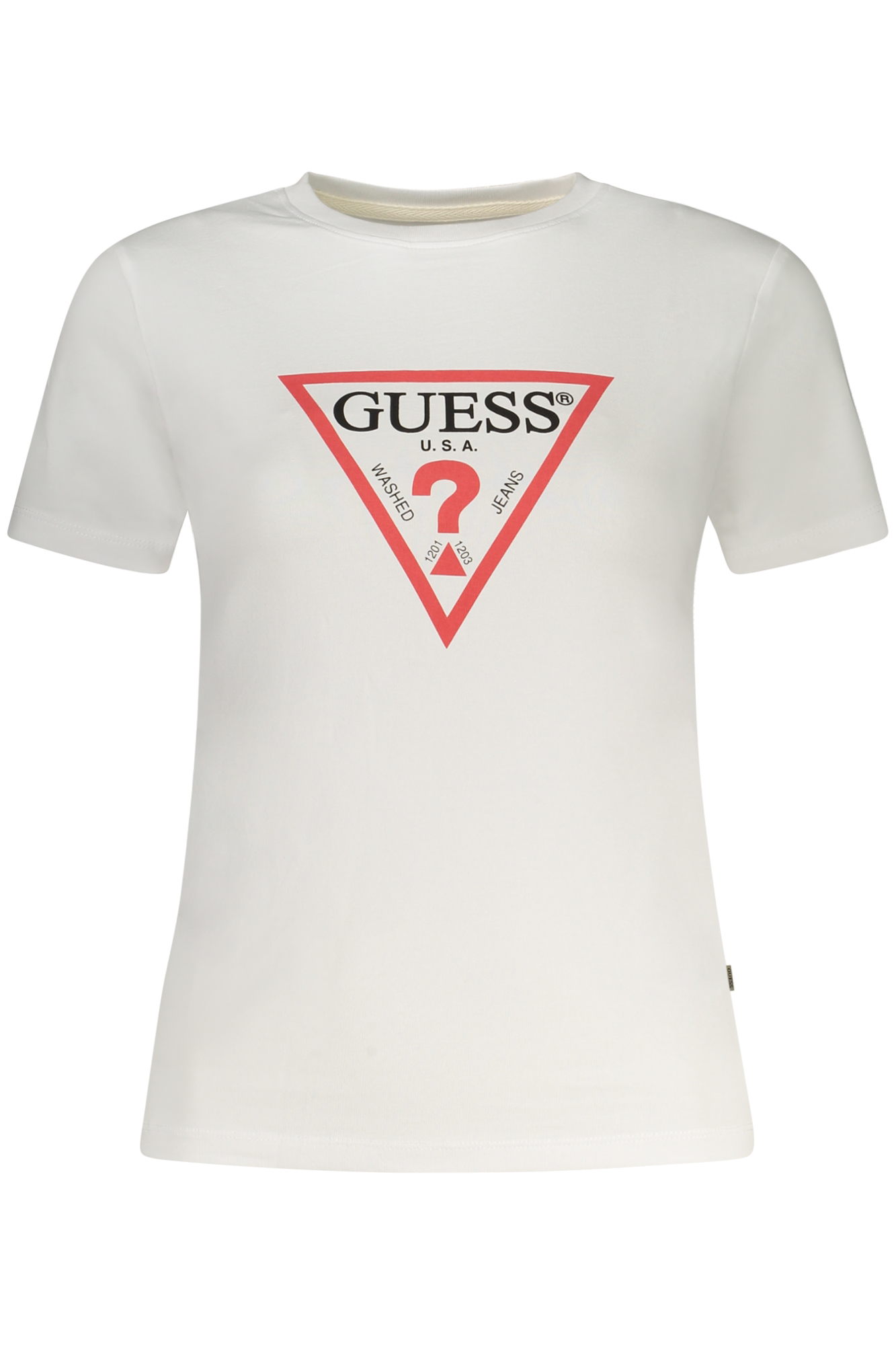 GUESS JEANS SHORT SLEEVE T-SHIRT WOMEN WHITE GUESS JEANS
