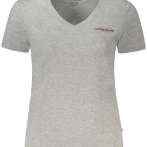 GUESS JEANS SHORT SLEEVE T-SHIRT WOMEN GREY GUESS JEANS