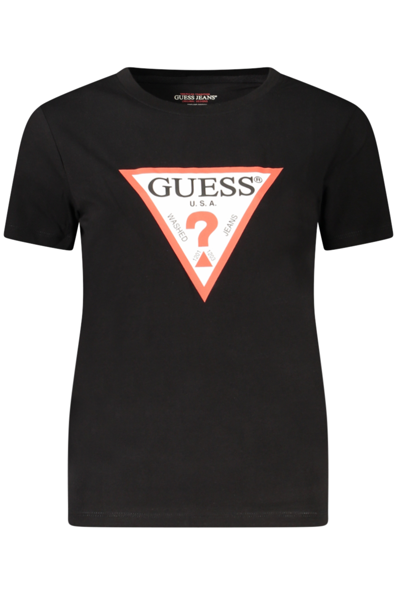GUESS JEANS SHORT SLEEVE T-SHIRT WOMEN BLACK GUESS JEANS
