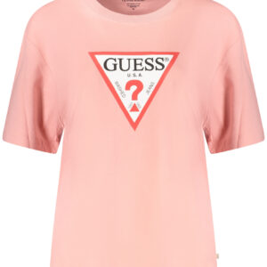 GUESS JEANS WOMEN'S SHORT SLEEVE T-SHIRT PINK GUESS JEANS