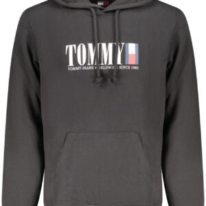 TOMMY HILFIGER MEN'S BLACK ZIP-UP SWEATSHIRT TOMMY HILFIGER