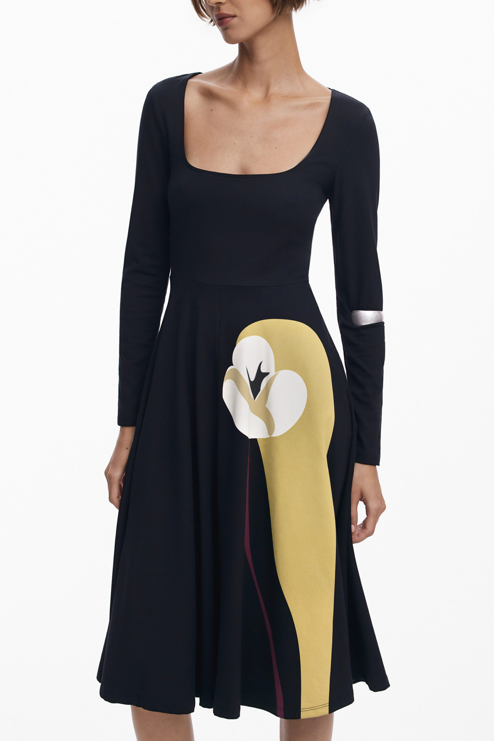 DESIGUAL WOMEN'S LONG BLACK DRESS DESIGUAL