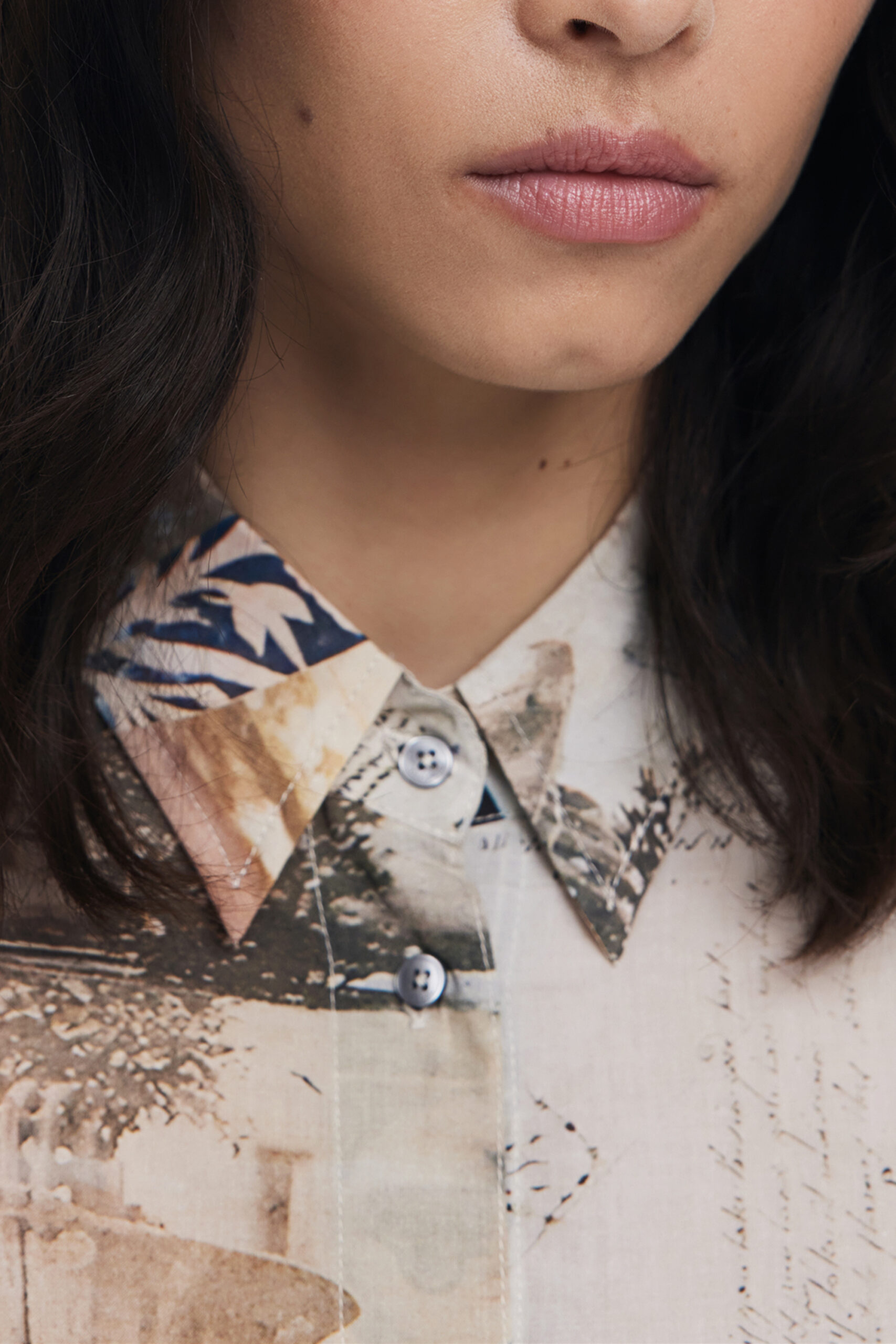 DESIGUAL WOMEN'S LONG-SLEEVED SHIRT, BEIGE - Image 3