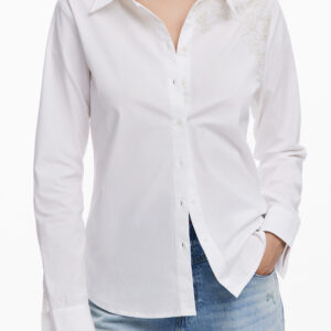 DESIGUAL WOMEN'S LONG-SLEEVED SHIRT WHITE DESIGUAL