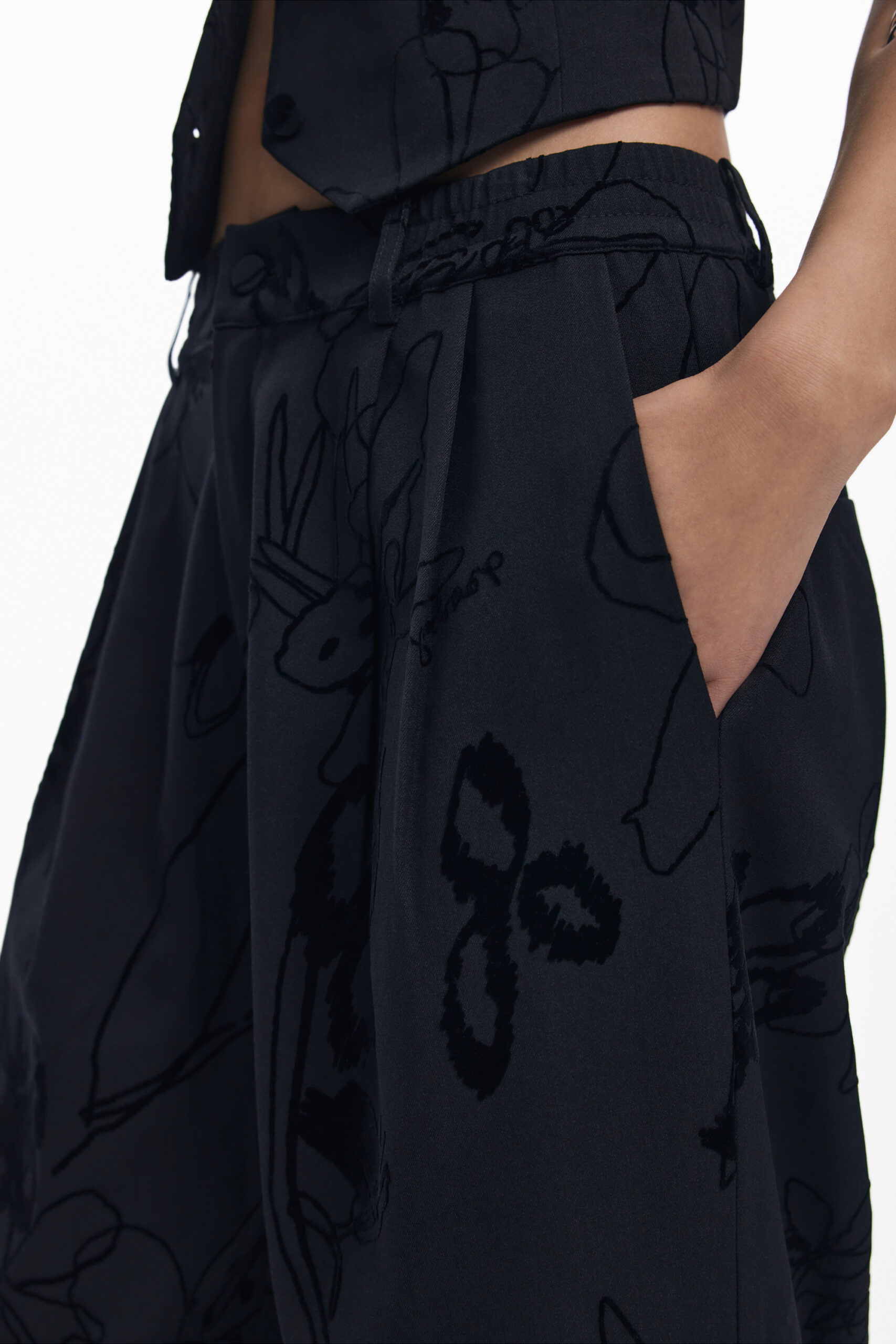 DESIGUAL WOMEN'S BLACK TROUSERS - Image 3