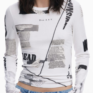DESIGUAL WOMEN'S LONG-SLEEVED T-SHIRT WHITE DESIGUAL