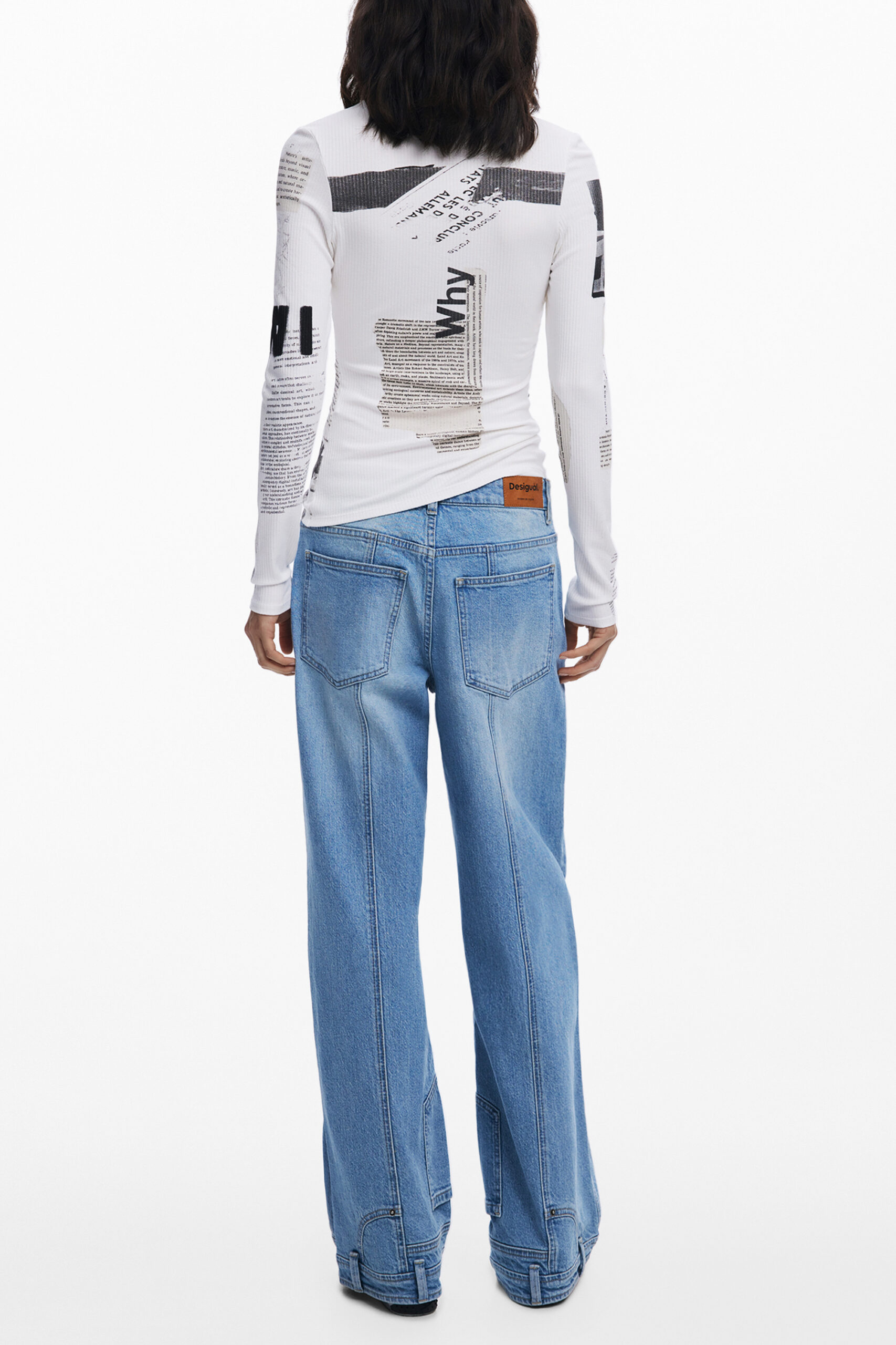 DESIGUAL WOMEN'S LONG-SLEEVED T-SHIRT WHITE - Image 2