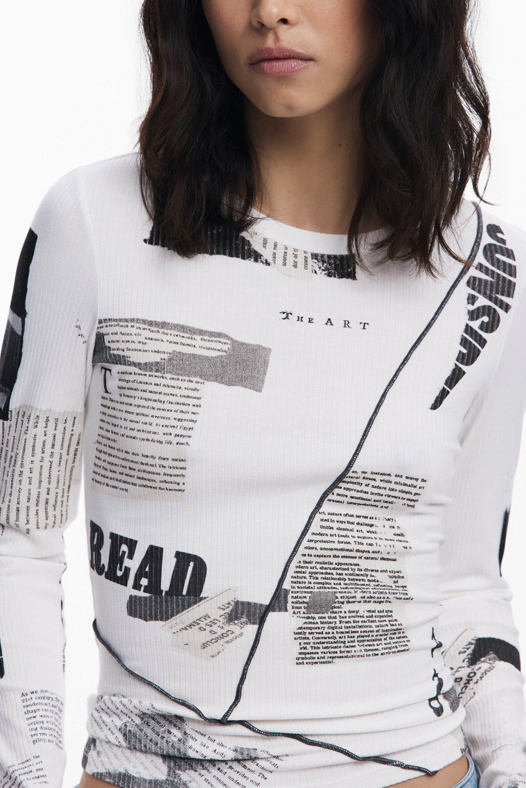 DESIGUAL WOMEN'S LONG-SLEEVED T-SHIRT WHITE - Image 3