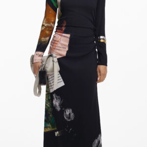 DESIGUAL WOMEN'S LONG BLACK DRESS DESIGUAL