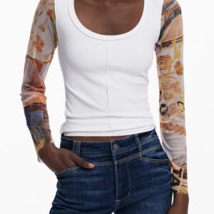 DESIGUAL WOMEN'S WHITE SWEATER DESIGUAL