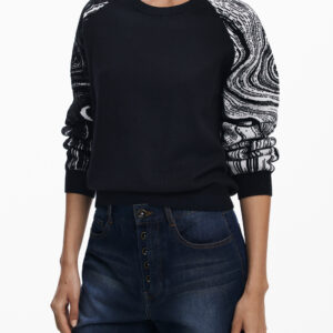 DESIGUAL WOMEN'S BLACK SWEATER DESIGUAL