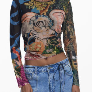 DESIGUAL WOMEN'S LONG-SLEEVED T-SHIRT BLACK DESIGUAL