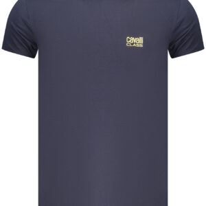 CAVALLI CLASS MEN'S SHORT-SLEEVE T-SHIRT BLUE CAVALLI CLASS