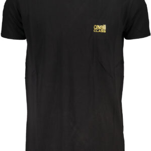 CAVALLI CLASS MEN'S SHORT SLEEVE T-SHIRT BLACK CAVALLI CLASS
