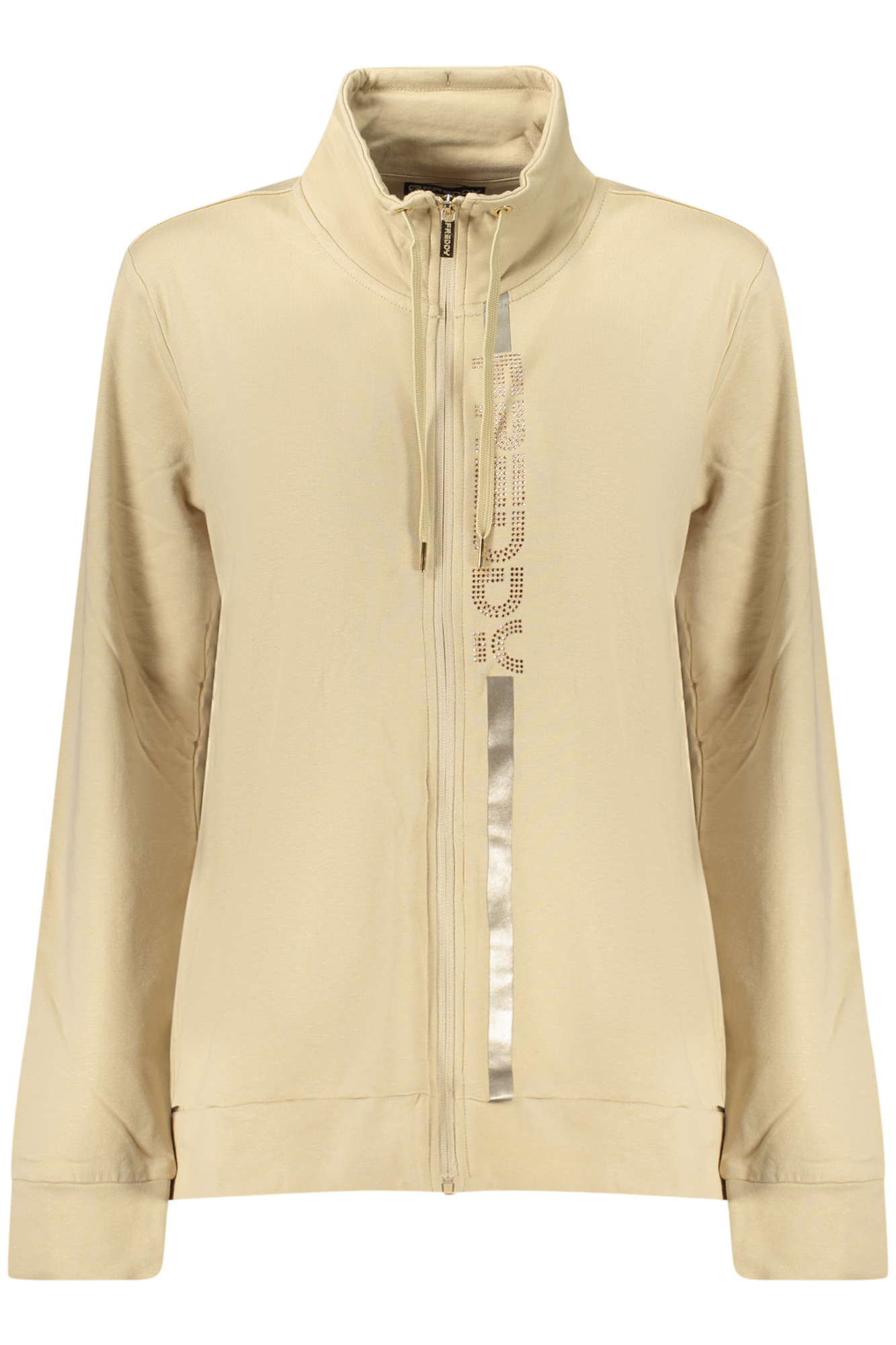 FREDDY WOMEN'S BEIGE ZIP-UP SWEATSHIRT FREDDY