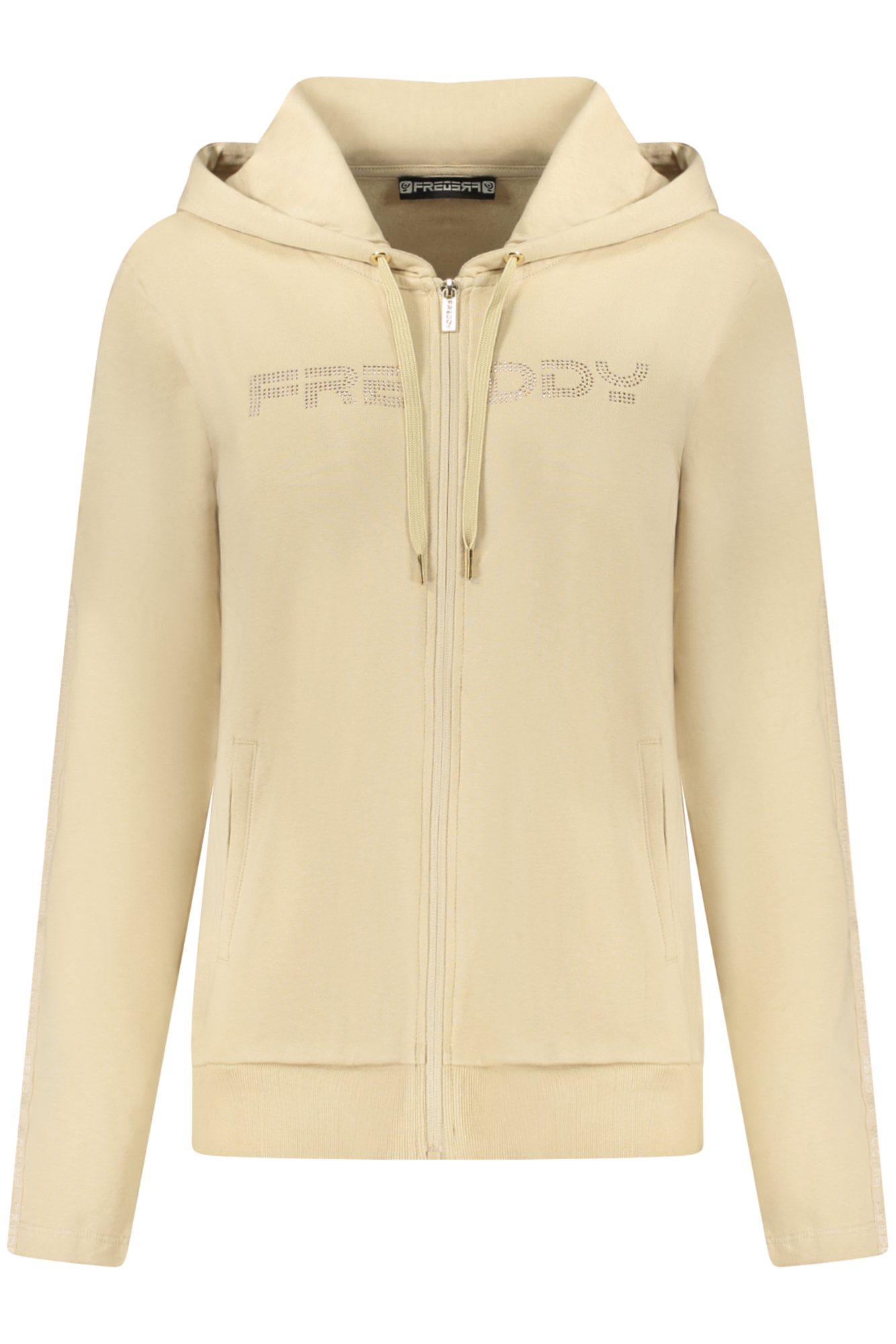 FREDDY WOMEN'S BEIGE ZIP-UP SWEATSHIRT FREDDY