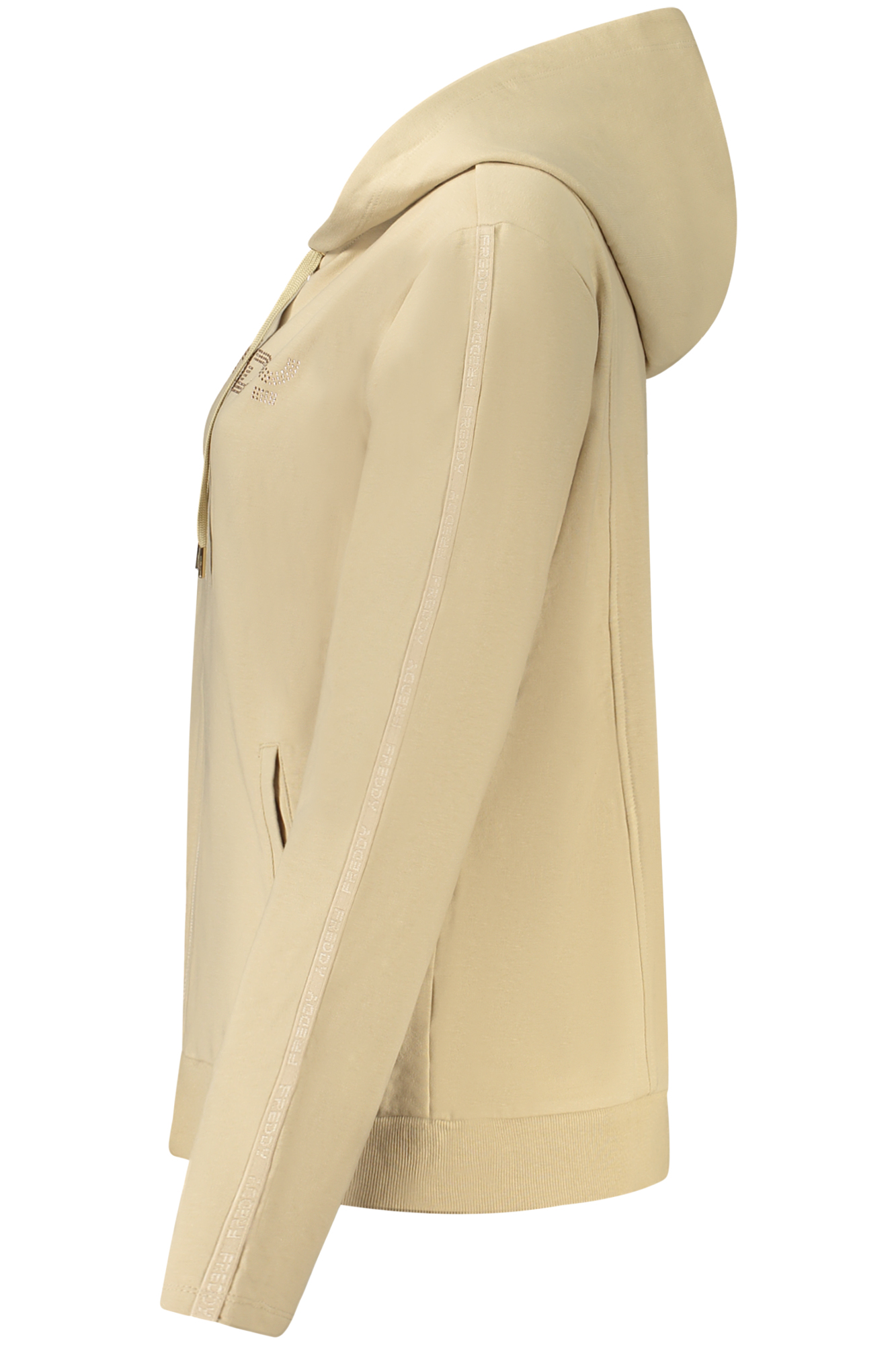 FREDDY WOMEN'S BEIGE ZIP-UP SWEATSHIRT - Image 3